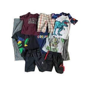 Summer Clothes Bundle Boys Size 5 Short Sleeve Shirts Shorts & Jordan Joggers